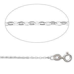 GEMSHINE 925 Silber Halskette. 1 mm Ankerkette im klassischen Design mit Längen von 40 bis 61 cm, Ketten Länge:40
