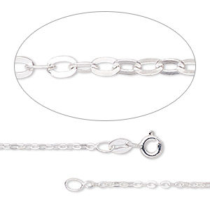 GEMSHINE 925 Silber Halskette. 1,5 mm Ankerkette im klassischen Design mit Längen von 40 bis 46 cm, Ketten Länge:46