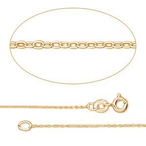 GEMSHINE 14k 585 Gold Halskette. 1,5 mm Ankerkette im klassischen Design mit Längen von 40 bis 76 cm, Ketten Länge:40