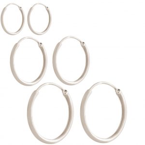 GEMSHINE 925 Silber Creolen endless Hoop Ohrringe im klassischen Design in Größen 12 mm - 40 mm. Made in Madrid / Spanien, Ohrringe Diameter:15