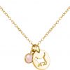 GEMSHINE Katze Anhänger mit Edelstein. 925 Silber, hochwertig vergoldet oder rose 45cm Halskette. Geschenk mit Haustier - Made in Spain, MetallStein:Gold Rosenquarz – Bild 3
