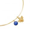 Gemshine - Damen - Halskette - Anhänger - 925 Silber - Vergoldet - BEE - Biene - Saphir - Blau - 45 cm
