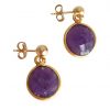 Gemshine - Damen - Ohrringe - 925 Silber - Vergoldet - Amethyst - Violett - CANDY - 2 cm