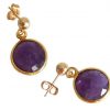 Gemshine - Damen - Ohrringe - 925 Silber - Vergoldet - Amethyst - Violett - CANDY - 2 cm – Bild 3