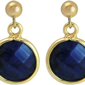 Gemshine - Damen - Ohrringe - 925 Silber - Vergoldet - Saphir - Blau - CANDY - 2 cm