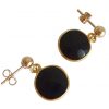 Gemshine - Damen - Ohrringe - 925 Silber - Vergoldet - Onyx - Schwarz - CANDY - 2 cm – Bild 5