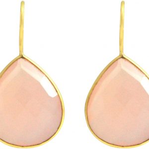 Gemshine - Damen - Ohrringe - 925 Silber - Vergoldet - Onyx - Rosa - CANDY - Tropfen - 3,5 cm