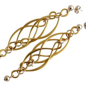 Gemshine - Damen - Ohrringe - 925 Silber - Vergoldet - INFINITY - 7,5 cm