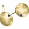 Gemshine - Damen - Ohrringe - Ohrhänger - 925 Silber - Vergoldet - Schale -  Geometrisch - Design - Iolith - Blau - 3 cm – Bild 3