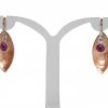 Gemshine - Damen - Ohrringe - Ohrhänger - 925 Silber - Rose Vergoldet - Marquise - Minimalistisch - Design - Rubin - Rot - 3 cm – Bild 3