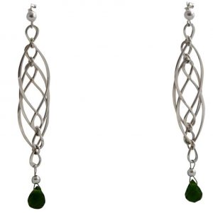Gemshine - Damen - Ohrringe - Turmalin Quarz - 925 Silber - Grün - INFINITY - 7,5 cm