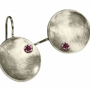 Gemshine - Damen - Ohrringe - Ohrhänger - 925 Silber - Schale -  Geometrisch - Design - Granat - Rot - 3 cm