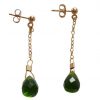 Gemshine - Damen - Turmalin Quarz - Ohrringe - Tropfen - Grün - Vergoldet - 3 cm