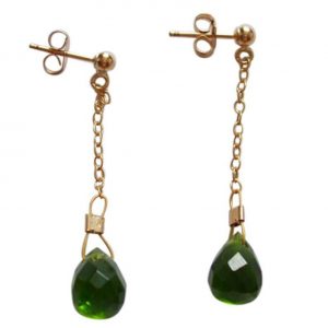 Gemshine - Damen - Turmalin Quarz - Ohrringe - Tropfen - Grün - Vergoldet - 3 cm