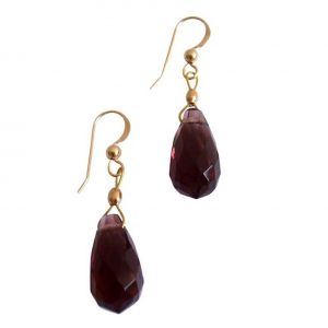 Gemshine - Damen - Ohrringe  - Vergoldet - Amethyst - Tropfen - Facettiert - Violett - Lila - 2 cm