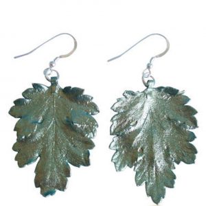 Gemshine - Damen - Ohrringe - 925 Silber - Blatt - Chrysanthem - Natur - 3,5 cm