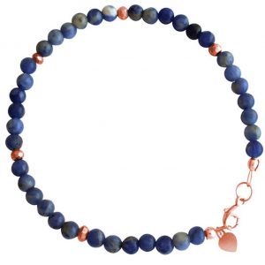 Gemshine blauer Jade Armband hochwertig rose vergoldet - Handgemacht in München / Deutschland. Im eleganten Geschenketui geliefert.