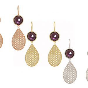 GEMSHINE Damenohrringe mit Mandalas und Amethysten hervorragender Qualität. Ohrhänger. Made in Madrid / Spanien. Im eleganten Geschenketui.