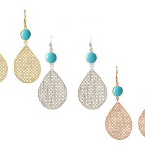 GEMSHINE Damenohrringe mit Mandalas und Türkisen hervorragender Qualität. Ohrhänger. Made in Madrid / Spanien. Im eleganten Geschenketui geliefert.
