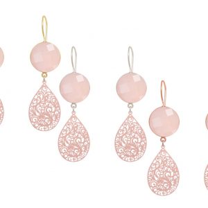 GEMSHINE Damenohrringe mit Mandalas und Rosenquarzen hervorragender Qualität. Ohrhänger. Made in Madrid / Spanien. Im eleganten Geschenketui.