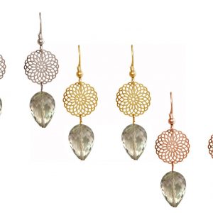 GEMSHINE Damenohrringe mit Mandalas und Rauchquarzen hervorragender Qualität. Made in Madrid / Spanien. Im eleganten Geschenketui.