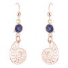GEMSHINE Maritim Nautics Ohrringe mit Nautilus Muschel Ohrhänger in 925 Silber, hochwertig vergoldet oder rose Navy Stil mit blauen Saphiren - Made in Madrid, Spain, Metall Farbe:Silber rose vergoldet – Bild 3