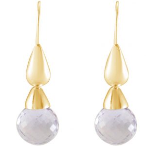 Gemshine - Damen - Ohrringe - Vergoldet - Amethyst - Tropfen - Lila - Lavendel - 1,5 cm