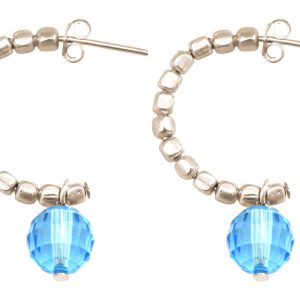 Gemshine - Damen - Ohrringe - 925 Silber - Loop - Blau - 3 cm
