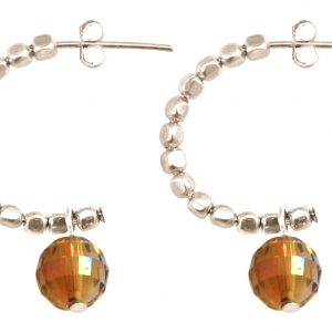 Gemshine - Damen - Ohrringe - 925 Silber - Loop - Gold Orange - 3 cm