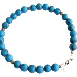 Gemshine - Damen - Armband - Türkis - Blau - 925 Silber - 6 mm