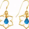 GEMSHINE Damenohrringe aus 925 Silber hochwertig vergoldet mit YOGA Lotusblumen und Topas Quarzen hervorragender Qualität. Made in Madrid / Spanien. Im eleganten Schmucketui und Geschenkverpackung – Bild 3