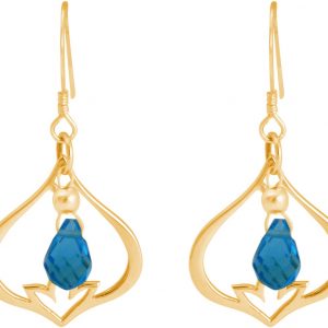 GEMSHINE Damenohrringe aus 925 Silber hochwertig vergoldet mit YOGA Lotusblumen und Topas Quarzen hervorragender Qualität. Made in Madrid / Spanien. Im eleganten Schmucketui und Geschenkverpackung