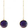GEMSHINE Damenohrringe aus hochwertig vergoldetem 925 Silber. 4,5 cm Yoga Ohrhänger mit Amethysten hervorragender Qualität. Made in Madrid / Spanien. Im eleganten Schmucketui mit Geschenkverpackung