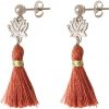 Gemshine - Damen - Ohrringe - Ohrhänger - 925 Silber - Lotus Blume - Quaste - Rotbraun - YOGA - 4 cm – Bild 3