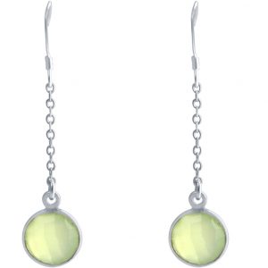 Gemshine - Damen - Ohrringe - Ohrhänger - 925 Silber - Chalcedon - Meeresgrün - 3,1 cm
