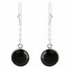 GEMSHINE Damenohrringe aus 925 Silber. 3,5 cm Yoga Ohrhänger mit Onyx Edelsteinen hervorragender Qualität und Farbe. Made in Madrid / Spanien. Im eleganten Schmucketui mit Geschenkverpackung geliefert