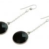 GEMSHINE Damenohrringe aus 925 Silber. 3,5 cm Yoga Ohrhänger mit Onyx Edelsteinen hervorragender Qualität und Farbe. Made in Madrid / Spanien. Im eleganten Schmucketui mit Geschenkverpackung geliefert – Bild 3