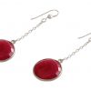 GEMSHINE Damenohrringe aus 925 Silber. 3,5 cm Yoga Ohrhänger mit roten Rubinen hervorragender Qualität und Farbe. Made in Madrid / Spanien. Im eleganten Schmucketui mit Geschenkverpackung geliefert. – Bild 3