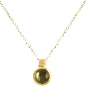 Gemshine - Damen - Halskette - 925 Silber - Vergoldet - Lemon Quarz - Gelb - 10mm