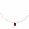 GEMSHINE Damenhalskette mit tiefrotem Granat. 45 cm lange vergoldete Halskette mit tropfengeschliffenem Edelstein Anhänger. Made in München / Germany - Im eleganten Schmucketui mit Geschenkverpackung. – Bild 5