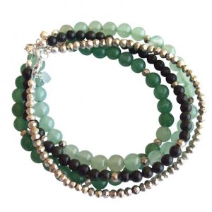 Gemshine - Damen - Armband Set - Fresh Mint Silber - Aventurin - Grün - 925 Silber