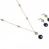 Gemshine - Damen - Ohrringe - 925 Silber - Vergoldet - Chalzedon - Saphir - Meeresgrün - Blau - Facettiert - 4 cm – Bild 4