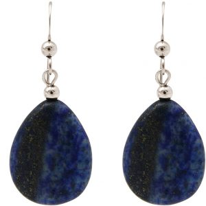 GEMSHINE Damenohrringe mit natürlichen blauen Lapis Lazuli. 3 cm lange 925 Silberne Tropfen Edelstein Ohrhänger. Made in München / Germany. Im eleganten Schmucketui mit Geschenkverpackung geliefert.