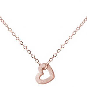 Gemshine - Damen - Herz - Halskette - Anhänger - 925 Silber - Rose Vergoldet - 1,1 cm