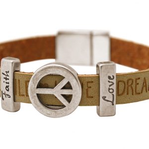 Gemshine - Damen - Armband - Frieden - Peace - WISHES - Braun - Sand - Magnetverschluss - Faith - Love