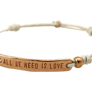 Gemshine - Damen - Armband - Gravur - ALL WE NEED IS LOVE - Rose Vergoldet - Nude