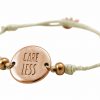 Gemshine - Damen - Armband - Gravur - CARE LESS - Rose Vergoldet - Nude – Bild 3