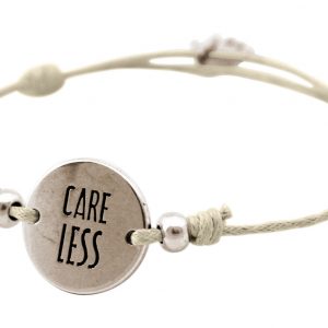 Gemshine - Damen - Armband - Gravur - CARE LESS - Silber - Nude