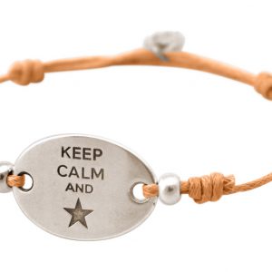 Gemshine - Damen - Armband - Gravur - KEEP CALM - Silber - Hellkoralle - Rose