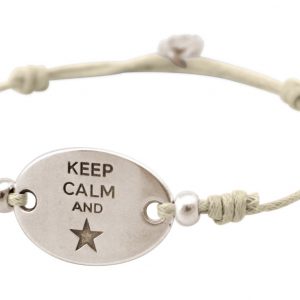Gemshine - Damen - Armband - Gravur - KEEP CALM - Silber - Nude
